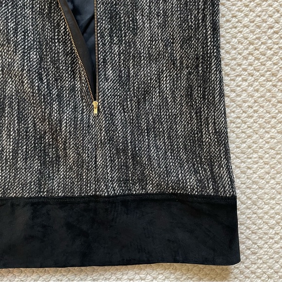 Milly sleeveless wool blend mini dress with suede hem - Picture 13 of 15